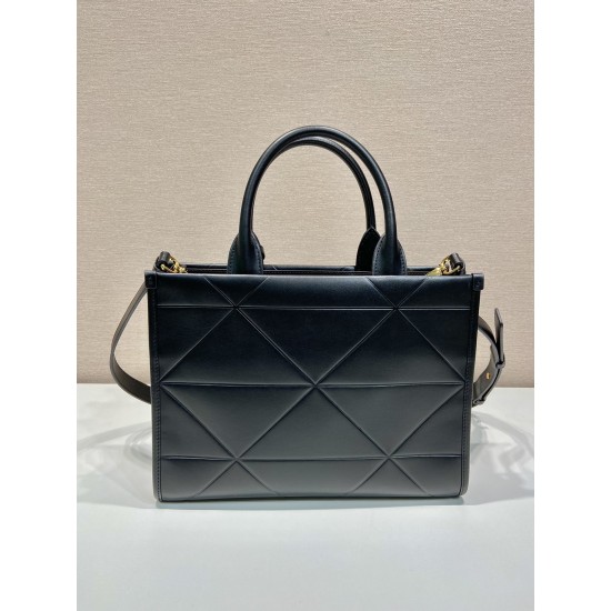 Small leather Prada Symbole bag with topstitching  Size: 30x23x9CM