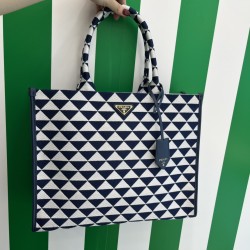 Large Prada Symbole embroidered fabric handbag  Size: 31×11×39CM