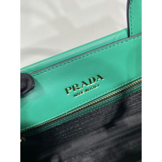 Small leather Prada Symbole bag with topstitching  Size: 30x23x9CM