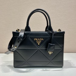Small leather Prada Symbole bag with topstitching  Size: 30x23x9CM