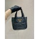 Small nappa-leather tote bag with topstitching