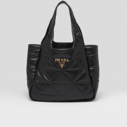 Medium nappa-leather tote bag with topstitching