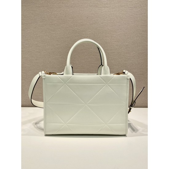 Small leather Prada Symbole bag with topstitching  Size: 30x23x9CM