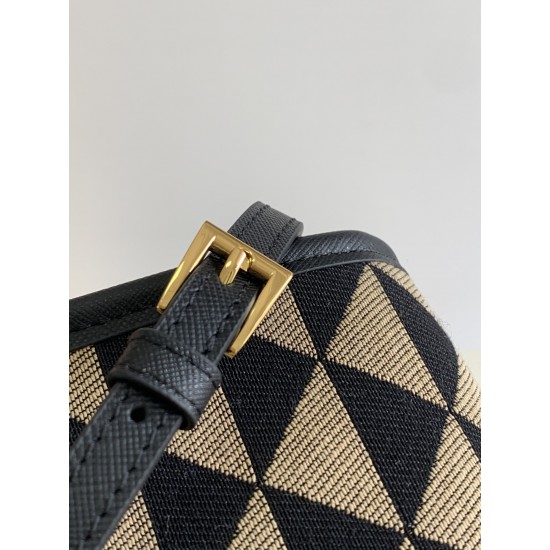 Prada Symbole embroidered fabric mini bag  Size: 19×6×17CM