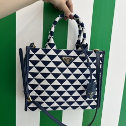 Small Prada Symbole embroidered fabric handbag  Size: 22×9×28CM