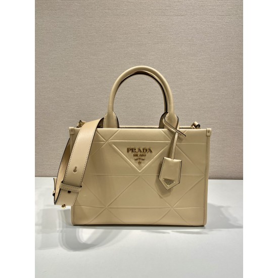 Small leather Prada Symbole bag with topstitching  Size: 30x23x9CM