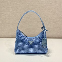 Prada Satin mini-bag with artificial crystals Size: 22x17x6CM