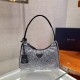 Prada Satin mini-bag with artificial crystals Size: 22x17x6CM