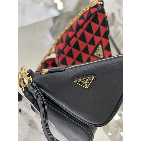 Prada Symbole leather and fabric mini bag