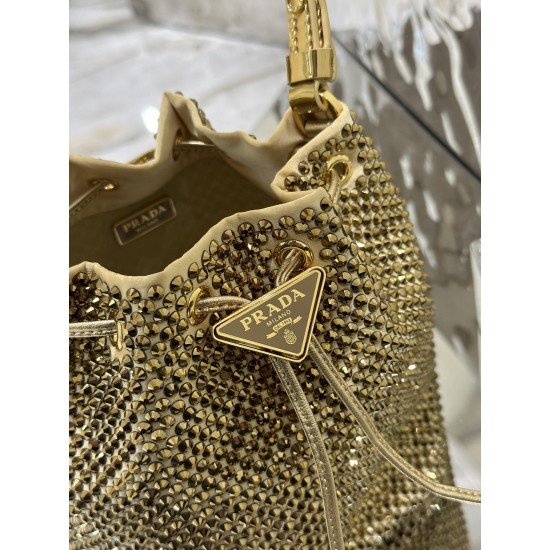 Prada Satin mini-bag with crystals Size: 16x21x10CM