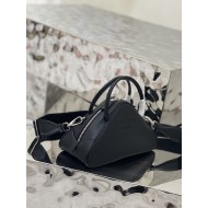 Prada Triangle Leather bowling bag Size: 25×14.5×11cm