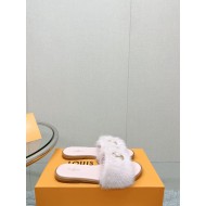 Louis Vuitton Slippers Mink fur