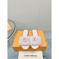Louis Vuitton Slippers Mink fur
