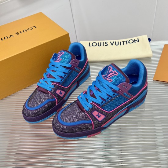 LV Trainer Sneaker  Crystal couple shoes