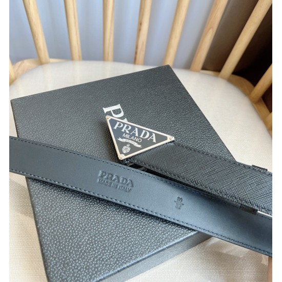 Prada belt can be used on both sides Width 3.0CM