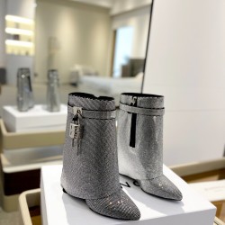 Givenchy Shark Lock boots in satin with strass