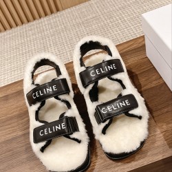 Celine Furry Sandals