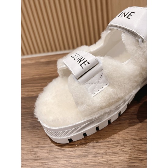 Celine Furry Sandals