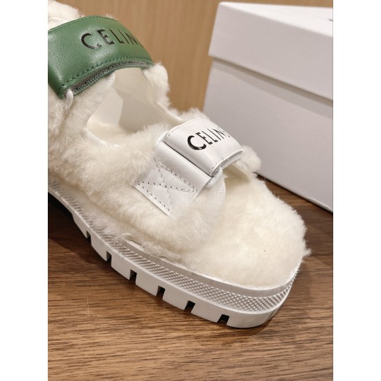 Celine Furry Sandals