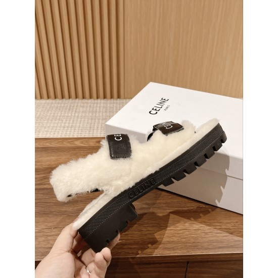 Celine Furry Sandals