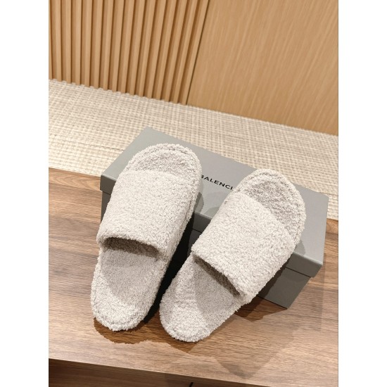Balenciaga fuzzy slippers