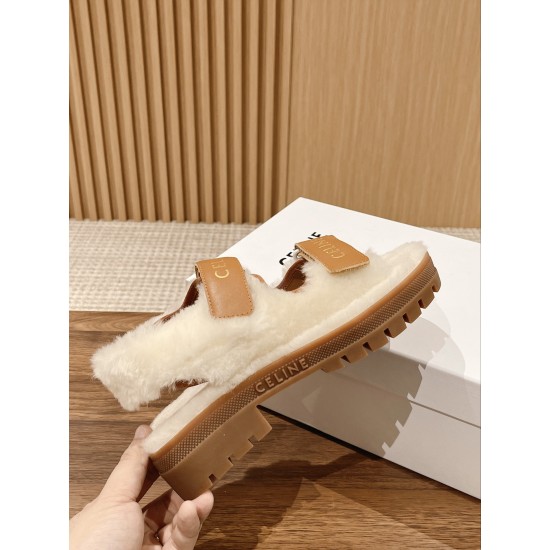 Celine Furry Sandals