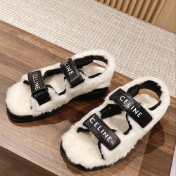 Celine Furry Sandals