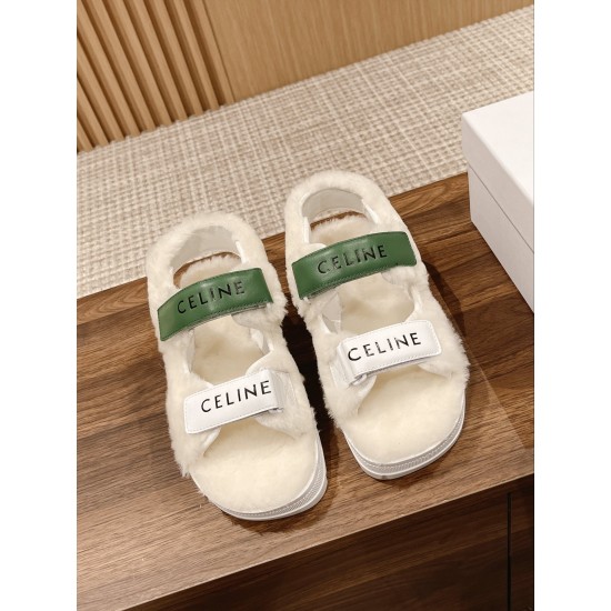 Celine Furry Sandals