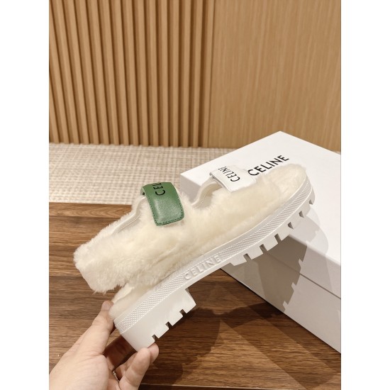 Celine Furry Sandals