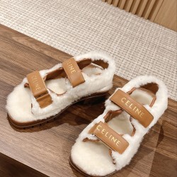 Celine Furry Sandals