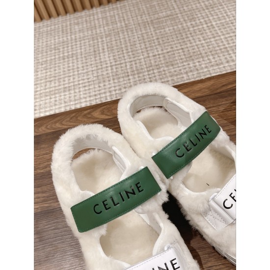 Celine Furry Sandals