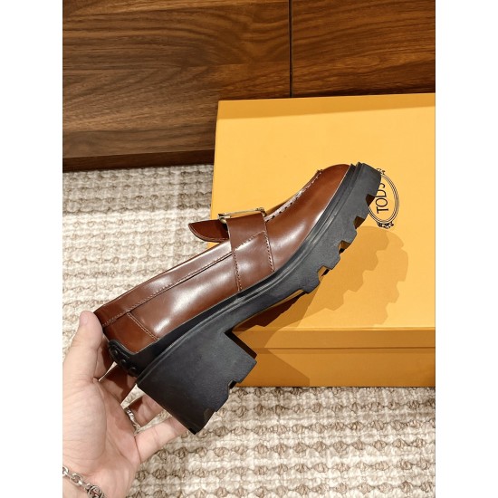 Tods Thick Sole Chunky Heeled Loafers