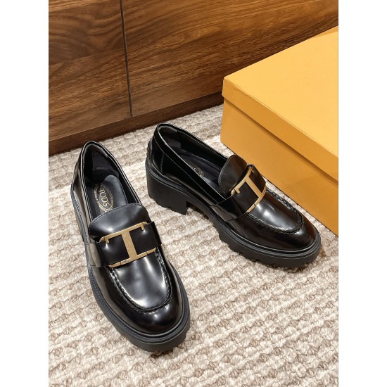 Tods Thick Sole Chunky Heeled Loafers