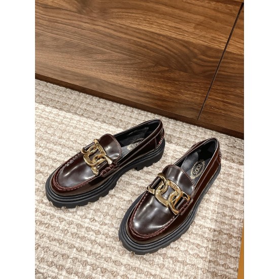 Tods Thick Sole Chunky Heeled Loafers