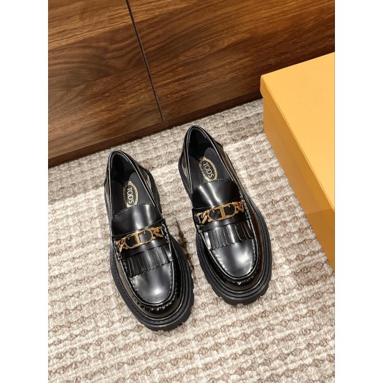 Tods Thick Sole Chunky Heeled Loafers