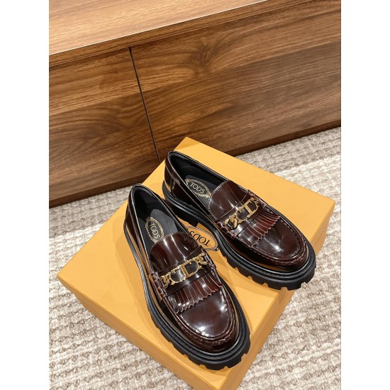 Tods Thick Sole Chunky Heeled Loafers