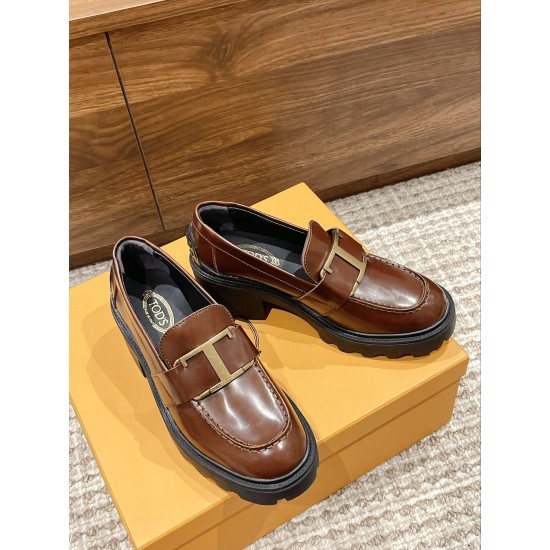 Tods Thick Sole Chunky Heeled Loafers