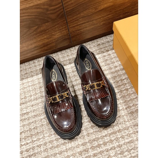 Tods Thick Sole Chunky Heeled Loafers