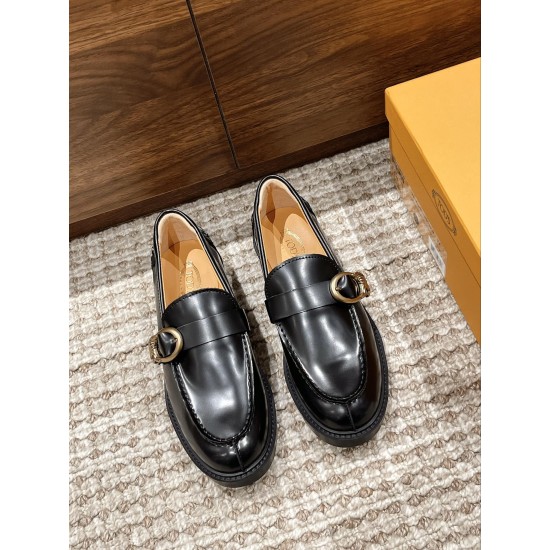 Tods Thick Sole Chunky Heeled Loafers