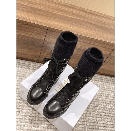 Dior Imported Calfskin Motorcycle Boots