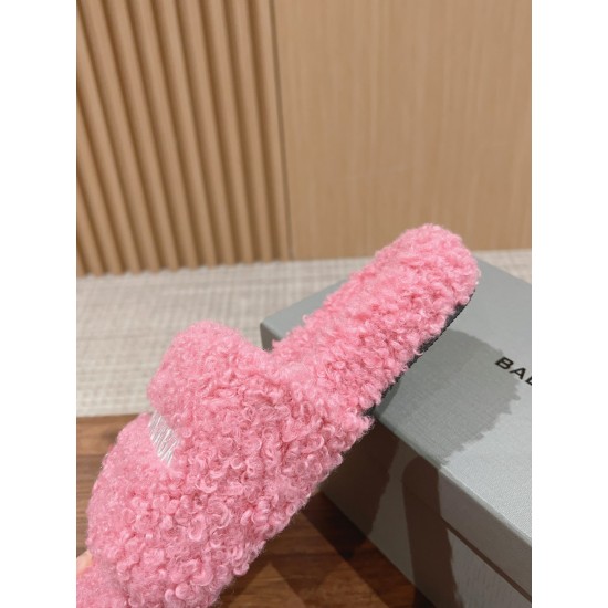 Balenciaga Lambswool Slippers