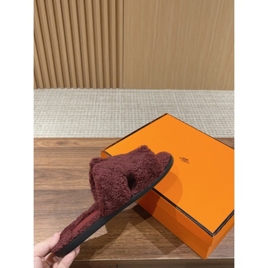 Hermes Wool Slippers