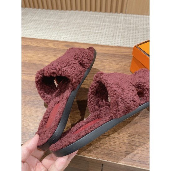 Hermes Wool Slippers