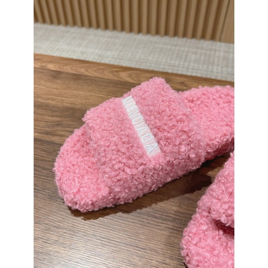 Balenciaga Lambswool Slippers