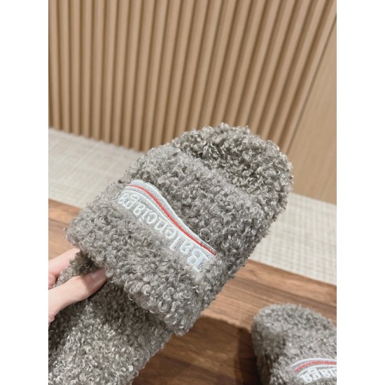 Balenciaga Lambswool Slippers