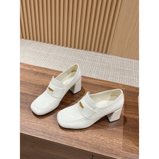  MiuMiu Patent Leather Gold Coin Loafers