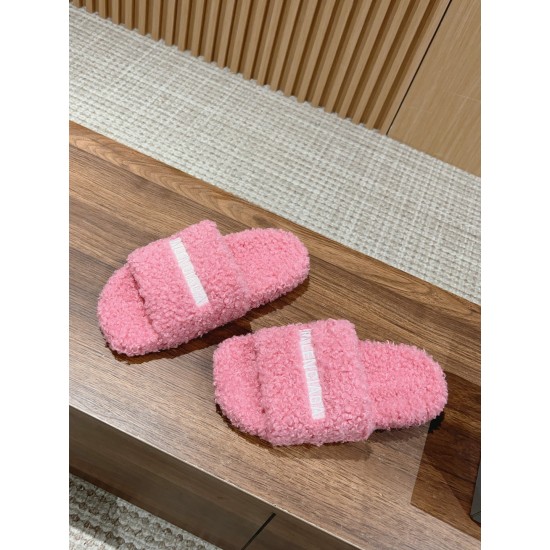 Balenciaga Lambswool Slippers