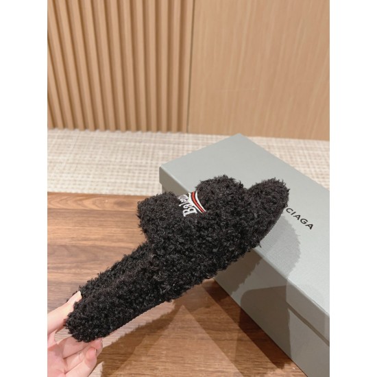 Balenciaga Lambswool Slippers