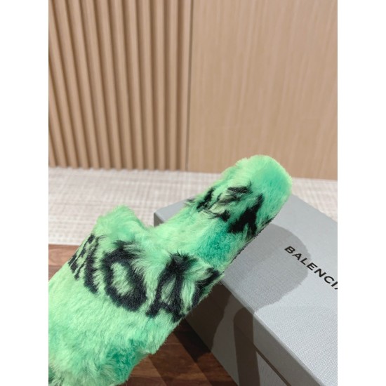 Balenciaga Lambswool Slippers