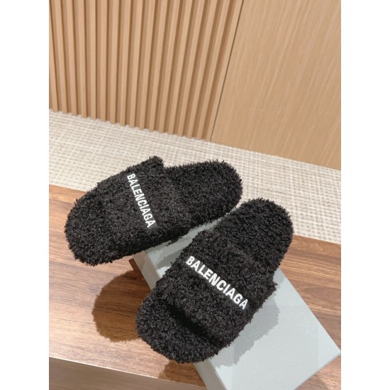 Balenciaga Lambswool Slippers